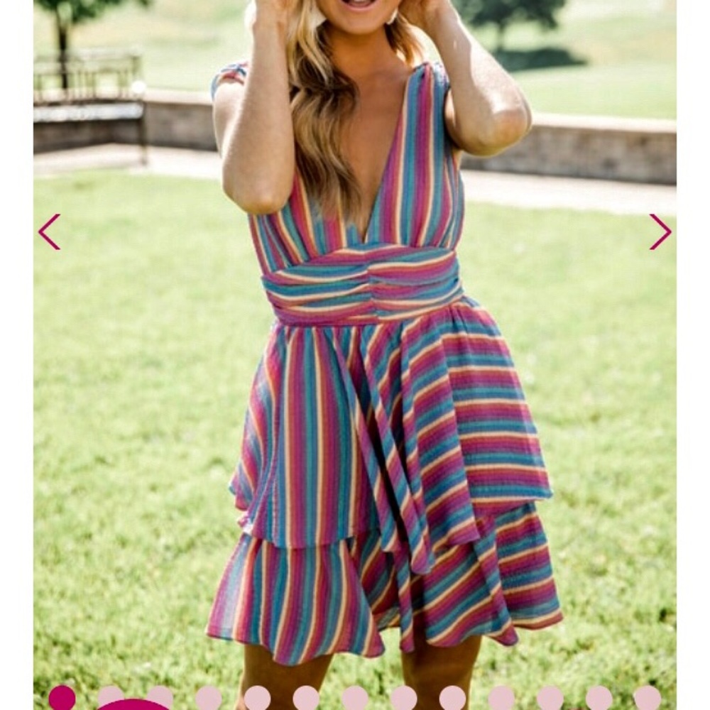 NWT Pink Lily Small Rainbow Dress